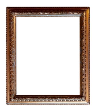 Beyaz arkaplanda izole edilmiş eski fotoğraf çerçevesi