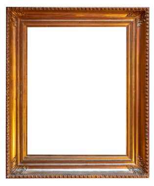 Beyaz arkaplanda izole edilmiş eski fotoğraf çerçevesi