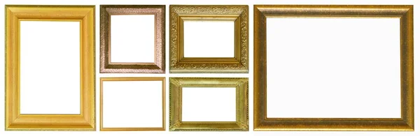 Frames Paintings Gold Antique Antiquity Collection Isolated Museum — Stock Photo, Image