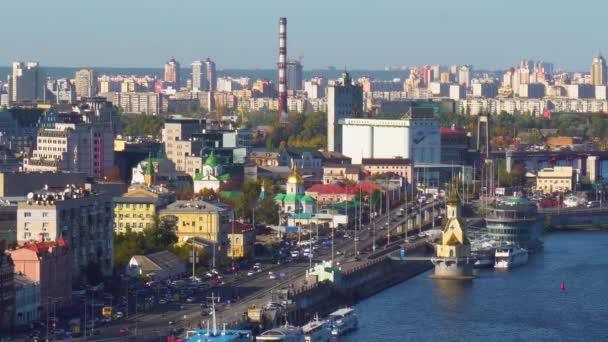 Kiev Cidade Capital Ucrânia Paisagem — Vídeo de Stock