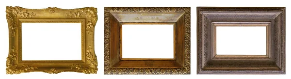Rahmen Gemälde Gold Antikensammlung Isoliert Museum — Stockfoto