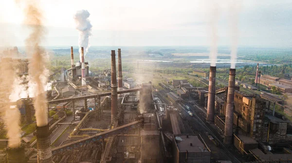 Industrie Metallurgische Anlage Rauch Von Rohren Bergbau Umweltverschmutzung — Stockfoto