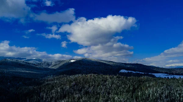 Cárpatos Montanhas Inverno Neve Fotos Aéreas — Fotografia de Stock