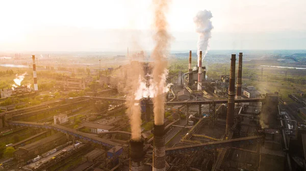 Indústria Metalúrgica Fumaça Planta Tubos Mineração Ecologia Poluição — Fotografia de Stock