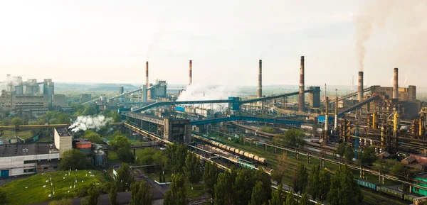 Przemysł Hutniczy Dym Rur Górniczych Zanieczyszczenie Ekologiczne — Zdjęcie stockowe