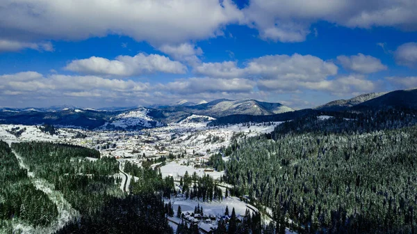 Karpatya Dağları Kış Hava Fotoğrafçılığı — Stok fotoğraf