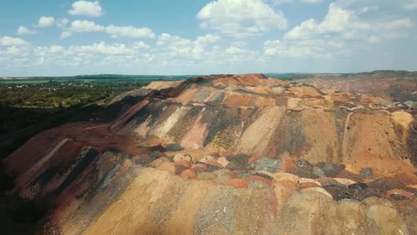 Těžba Železné Rudy Lomu Otevřené Jámy Těžba Obrovské Letecké Video — Stock video