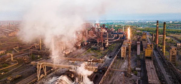 Industrie Metallurgische Anlage Rauch Von Rohren Bergbau Umweltverschmutzung — Stockfoto