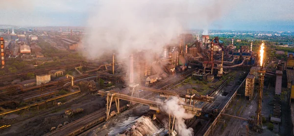 Industrie Metallurgische Anlage Rauch Von Rohren Bergbau Umweltverschmutzung — Stockfoto