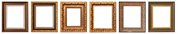 Rahmen Baguette Gold Silber Set Isoliert Auf Weißem Hintergrund Muster — Stockfoto