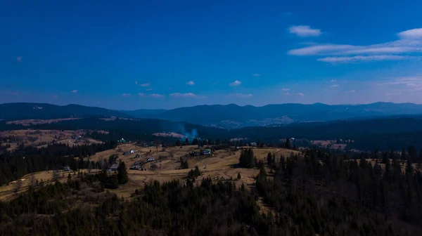 Vrchol Horského Panorama Horské Karpatské Letecké Fotografie Ukrajina — Stock fotografie