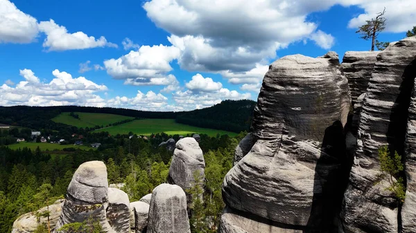 Adrspach, Çek Cumhuriyeti. Adrspasske Skaly, Kayalık Kasaba Milli Parkı.