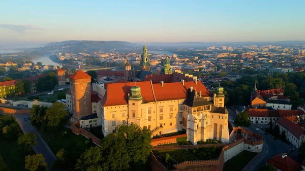 Krakow Wawel Kalesi İHA görünümü