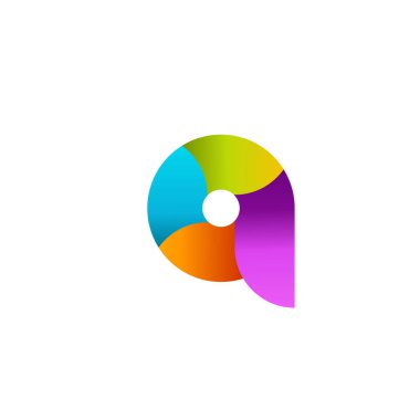 Renkli İlk harf Q veya q logo tasarım ilhamı