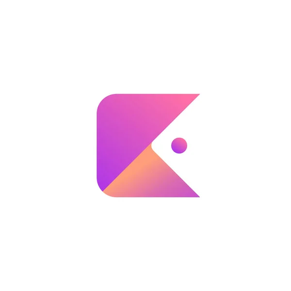 Anfangsbuchstaben Kurve Abgerundet Logo Farbverlauf Lebendige Bunte Glänzende Farben — Stockvektor
