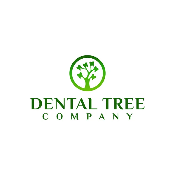 Natureza Árvore Dental Dental Care Logo Design Inspiração — Vetor de Stock