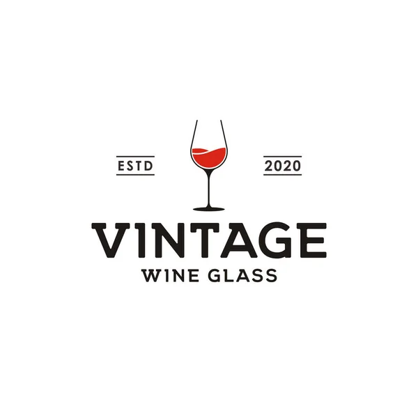 Şarap Glass Vintage Retro Bar Logo Tasarımı