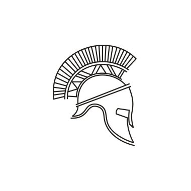 Moda Çizgisi Sanat Spartalı Savaşçı logosu tasarımı.