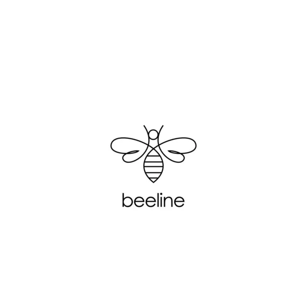 Logo Line Art Bee Inspiracja Projektowa — Wektor stockowy