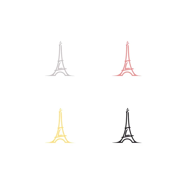 France Paris Eiffel Tower Logo Design Inspiration — Stock Vector