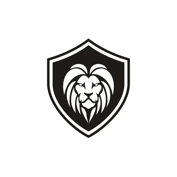 Bouclier Security Protect Avec Logo Visage Lion — Image vectorielle