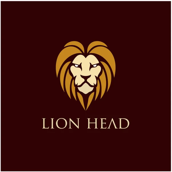 Aslan başlı logo tasarımı ve çarpıcı bir yüz vektör şablonu çizimi