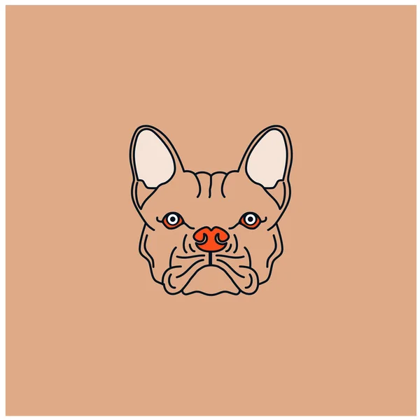 Lindo Diseño Logotipo Cabeza Perro Dibujos Animados — Vector de stock