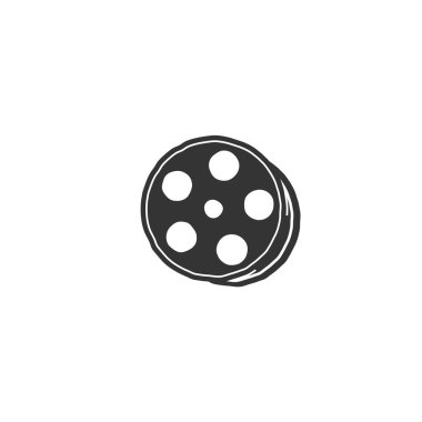 Klasik el çizimi Siluet Negatif film rulo kasetleri Sinema video logosu için