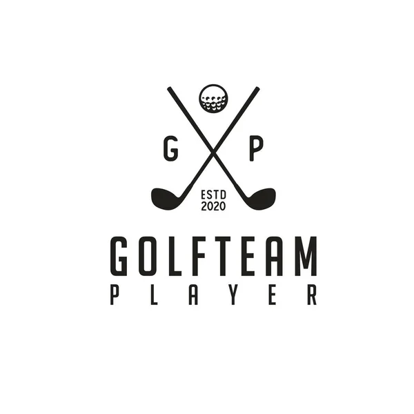 Basit eski model çapraz çubuk golf logosu tasarımı