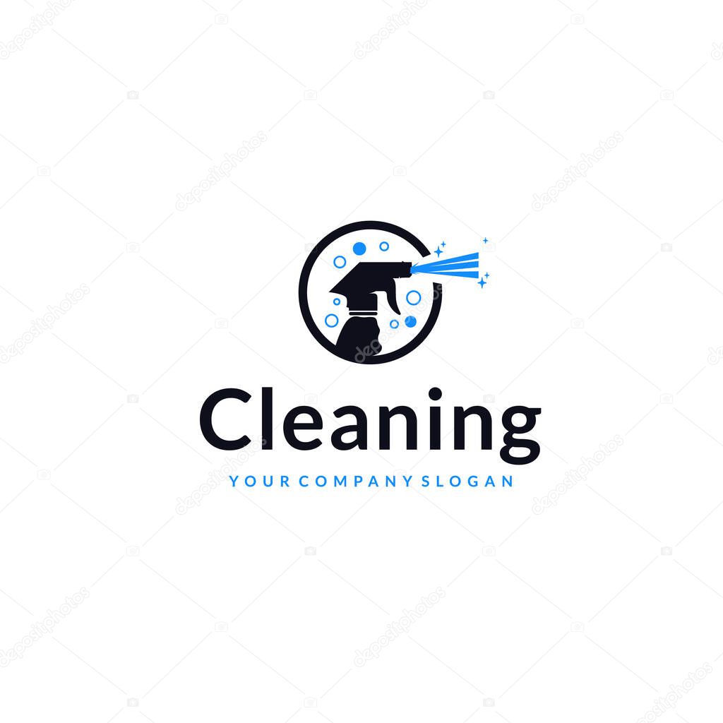 Spray Cleaning Cleaners Logo design