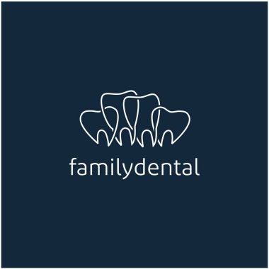 Simple line art Family dental logo dental clinic dentist logo clipart