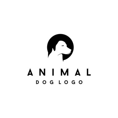 Negatif uzay logosu olarak köpek.