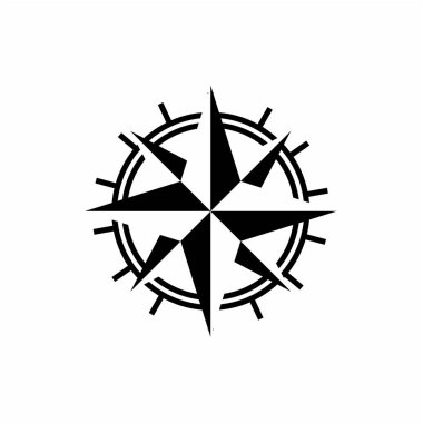 Mono satır biçimi logo tasarımı ile pusula çizimi