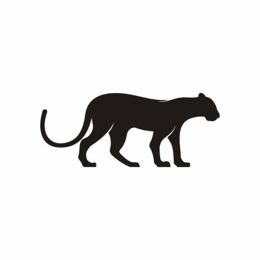 Siluet Leopar logo tasarım vektörü