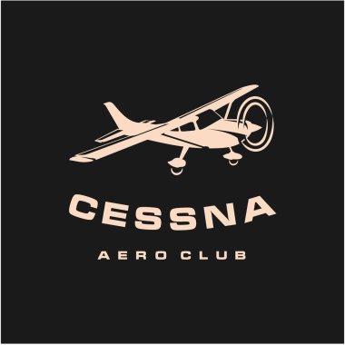 Light small airplane design, Airplane Club or Travel Logo design clipart