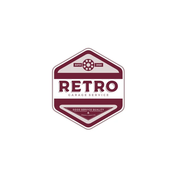 レトロ古典的なヴィンテージガレージのロゴデザイン — ストックベクタ