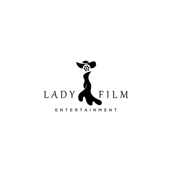 Kobieta Film Reel Dobry Projekt Dla Film Logo — Wektor stockowy