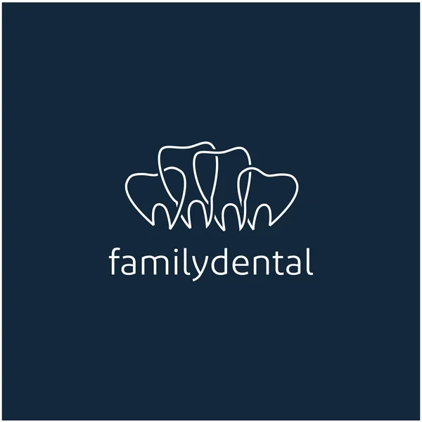 Linha Arte Simples Família Logotipo Dental Dentista Clínica Dentária Logotipo — Vetor de Stock
