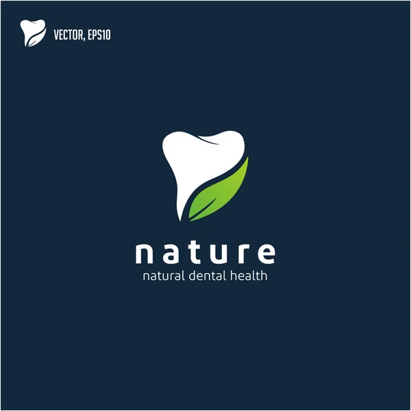 Natureza Dental Logo Designs Concept Vector Dental Clinic Logo Template — Vetor de Stock