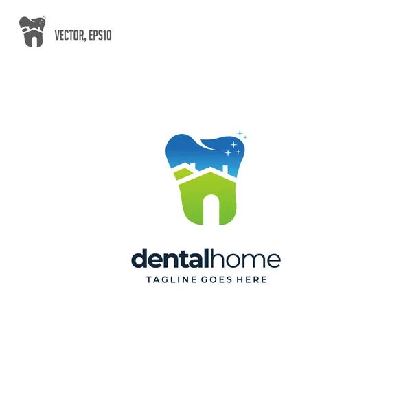 Natureza Dental Casa Logo Design Vector — Vetor de Stock