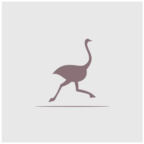 Strutsens Logotyp Design Siluett Kreativ Logotyp Fågellogotyp — Stock vektor