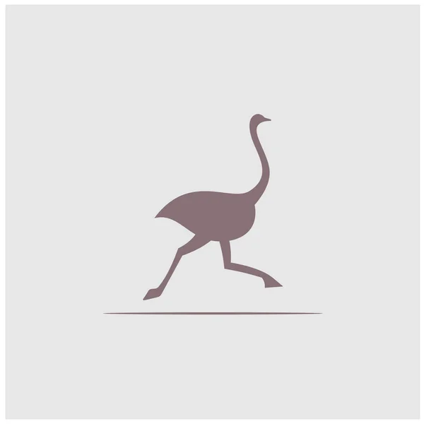 Λογότυπο Ostrich Design Σιλουέτα Δημιουργικό Λογότυπο Bird — Διανυσματικό Αρχείο