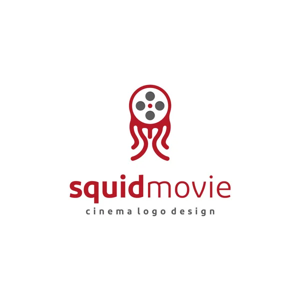 Calamar Medusas Con Diseño Logotipo Rollo Película — Vector de stock