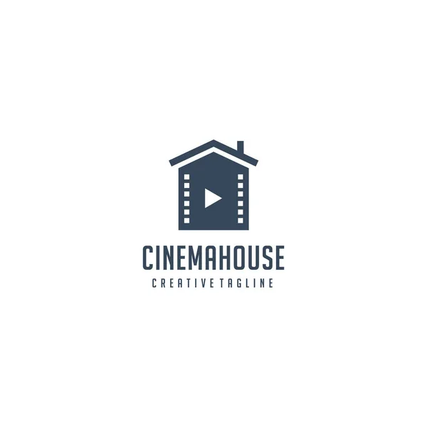 Maison Négatif Film Pour Production Cinématographique Logo Design — Image vectorielle