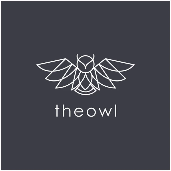 Çizgi sanat baykuşu logosu tasarımı. modern doğrusal biçim vektör çizimi