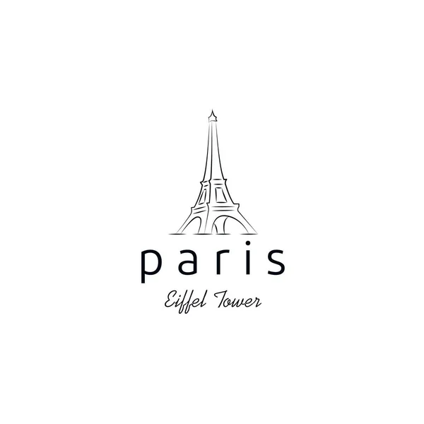 Γαλλία Παρίσι Πύργος Του Άιφελ Για Travel Logo Έμπνευση Σχεδιασμού — Διανυσματικό Αρχείο