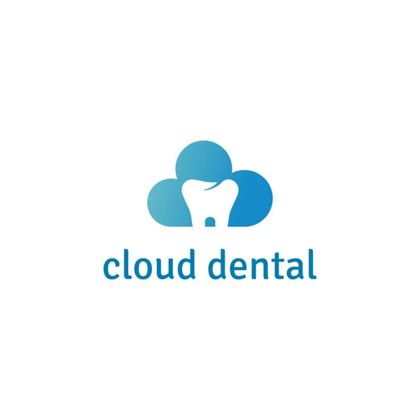 Computação Nuvem Com Design Logotipo Dental — Vetor de Stock