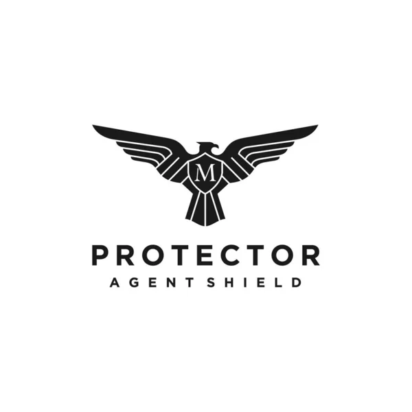 Basit ve Zarif Kartal Şahin ve Güvenlik Kalkanı Logosu Tasarımı