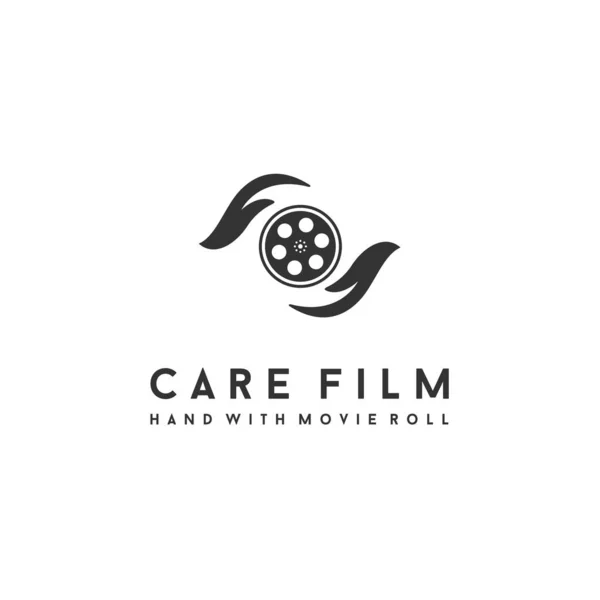 Soin Des Mains Avec Bobine Film Pour Conception Logo Film — Image vectorielle