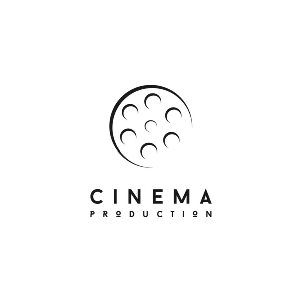 Abstrait Rouleau Film Pour Cinéma Film Logo Design — Image vectorielle